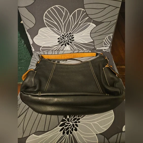 Dooney & Bourke Black and Tan Hobo Bag - Picture 3 of 8